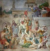 Domenico Zampieri St. Cecilia Distributing Alms, fresco, oil painting on canvas